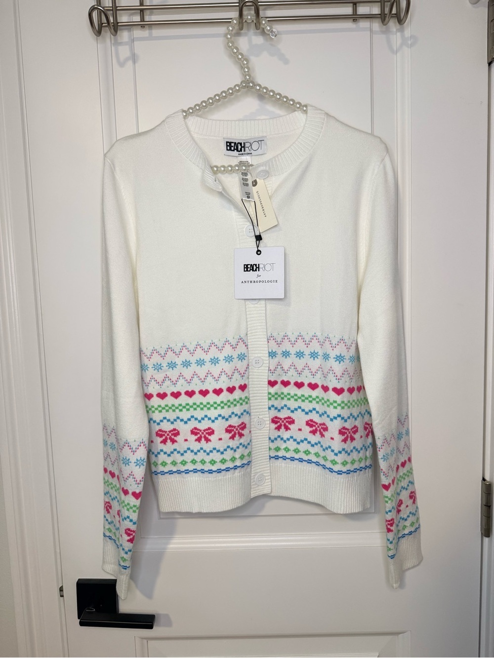 BeachRiot x Anthropologie Ally Bow Cardigan Sweater NWT medium